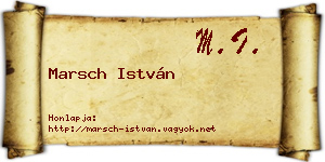 Marsch István névjegykártya